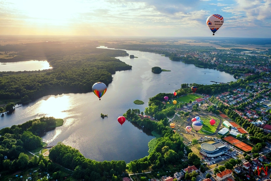 aerial view of Szczecinek in Poland