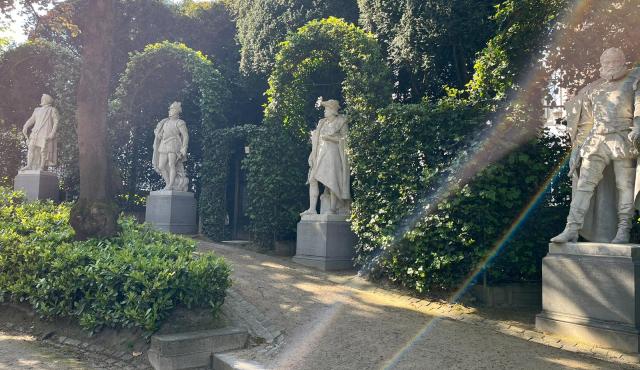 statues in a garden