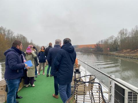 People on a boat on the lille river deule