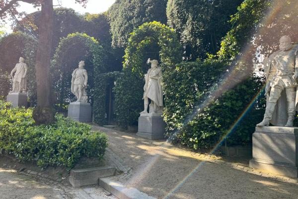 statues in a garden