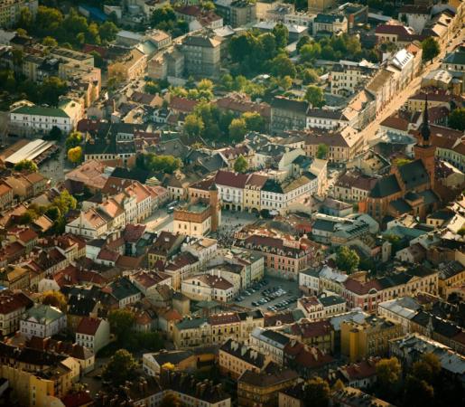 aerial view of Tarnów in Poland